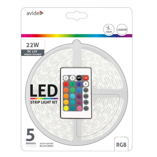 Avide Ταινία LED Blister 12V 7.2W SMD5050 30LED RGB IP65 5m