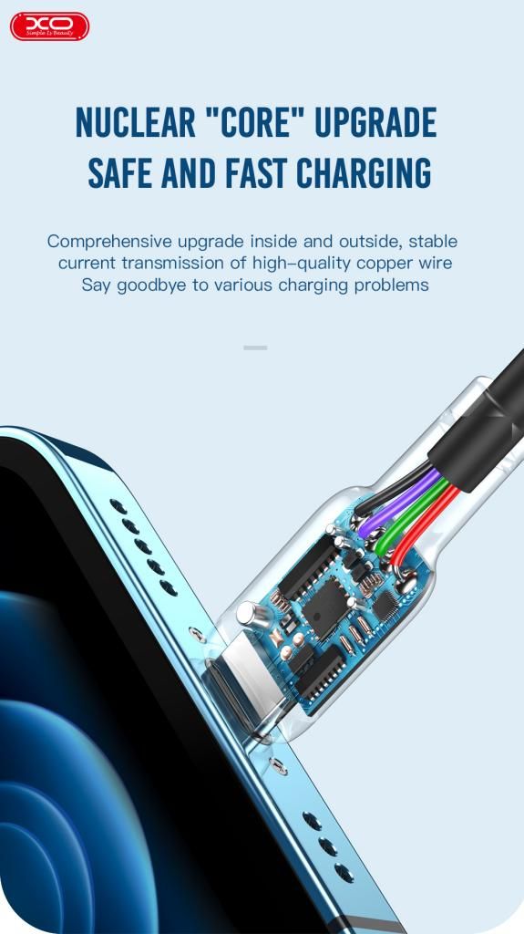 XO Type-C To Type-C 60W Charging Cable Black