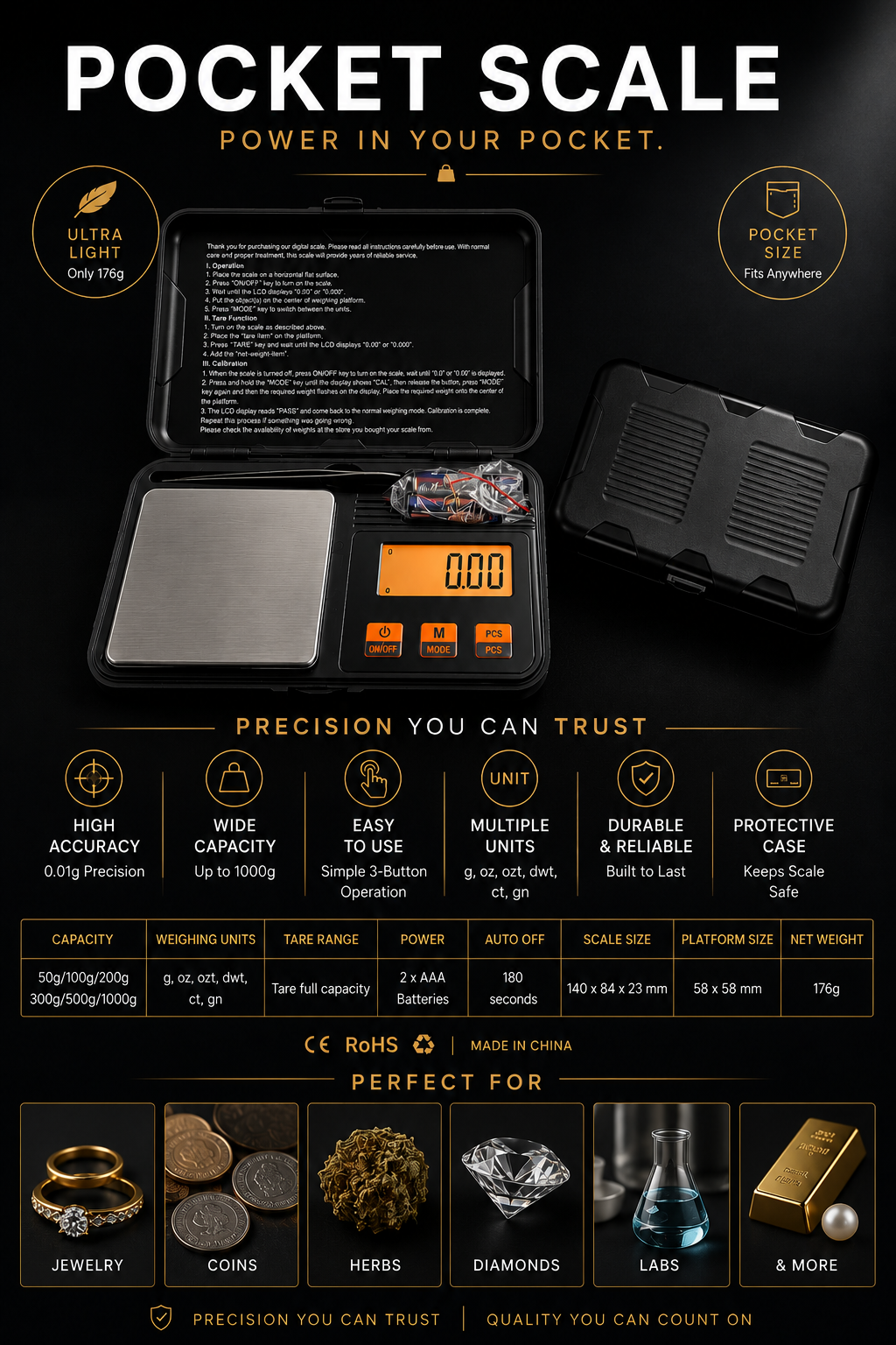 Professional Digital Precision Pocket Scale